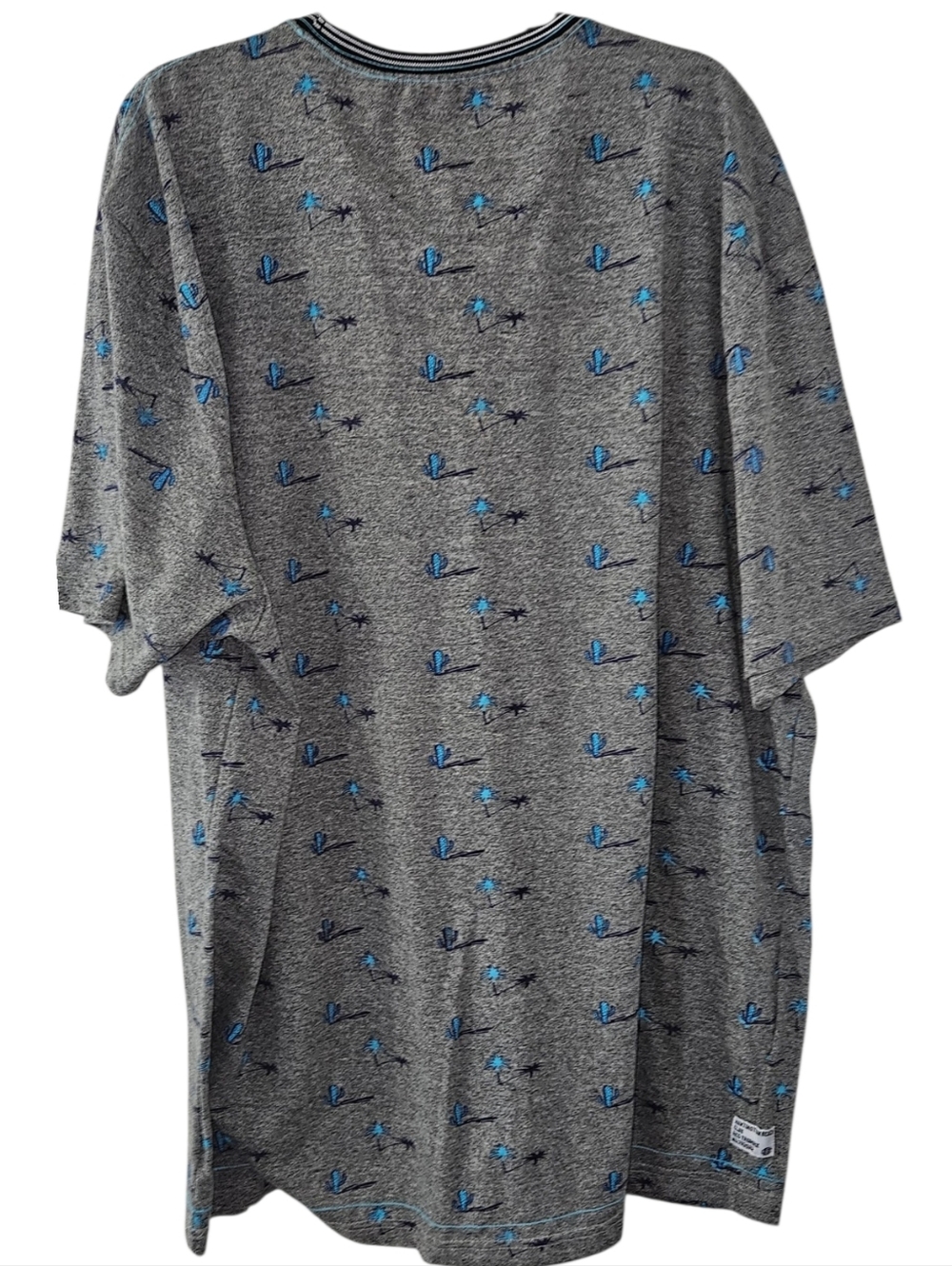 Huntington Beach Club Palm Tree And Cactus T-Shirt Men's 4x Short Sleeve Blue